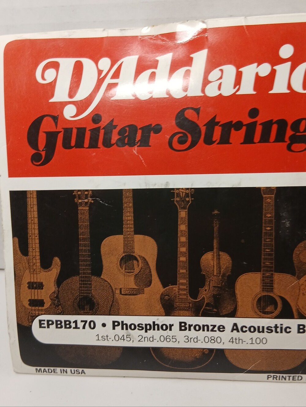 EPBB170 D'Addario Phosphor Bronze Acoustic Bass String New